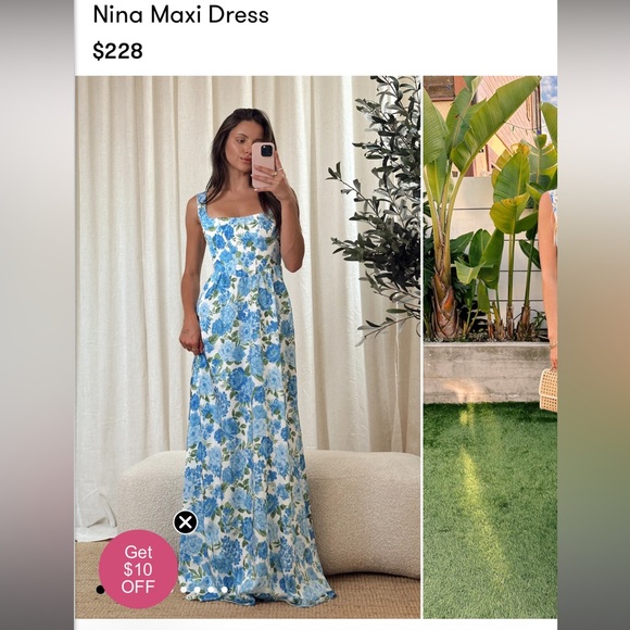 Floral Blue and White Maxi Dress show me your Mumu - Picture 1 of 1